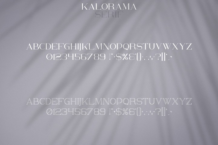 Beispiel einer Kalorama-Schriftart #7